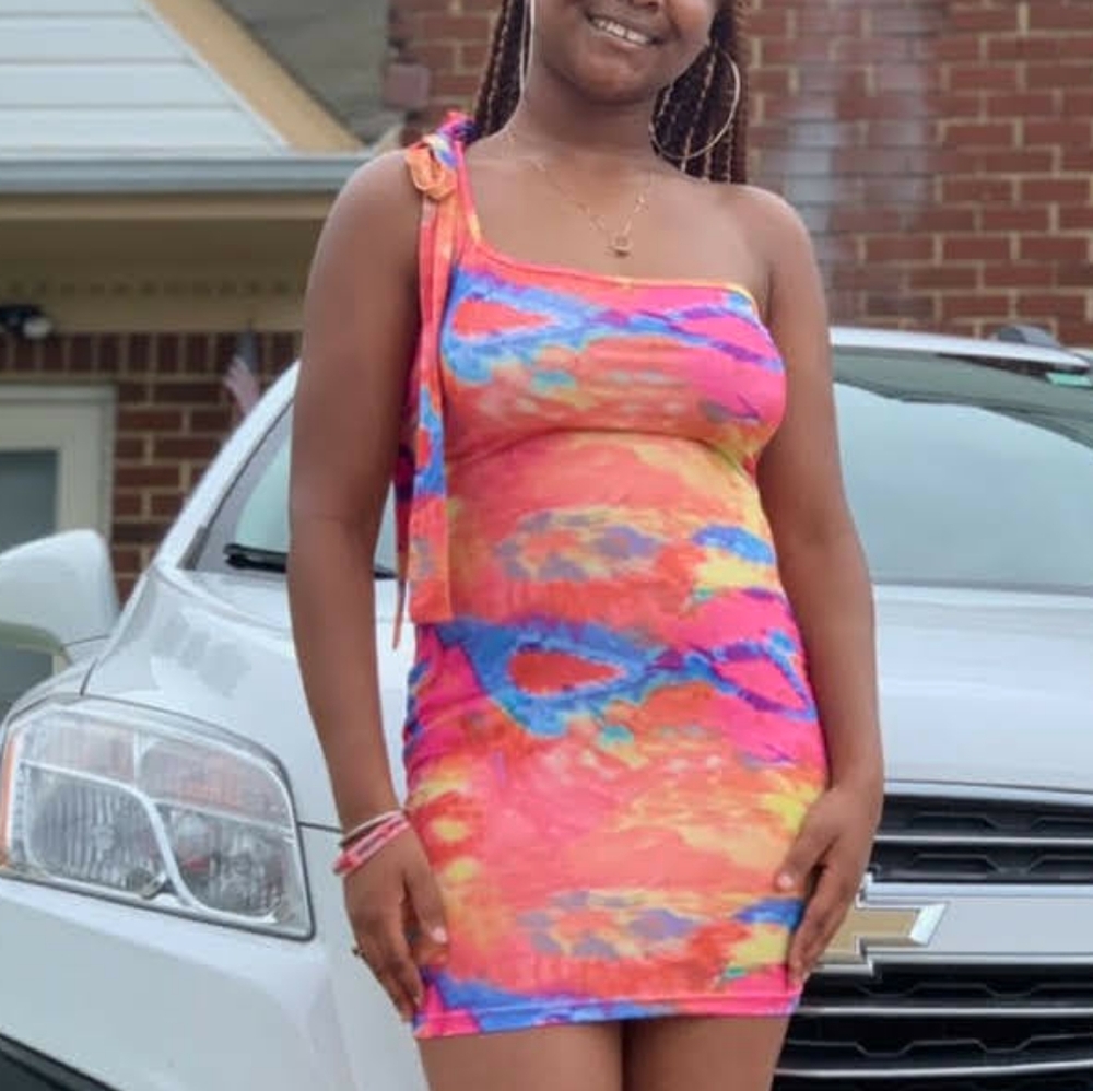 Vibrant Thang Strapless, Shoulder Tie Maxi Mini Dress